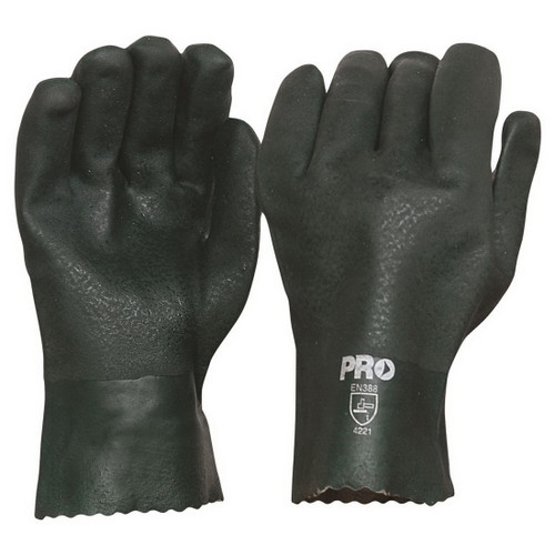 PVC Gloves Double Dipped Green 27cm PVC27DD