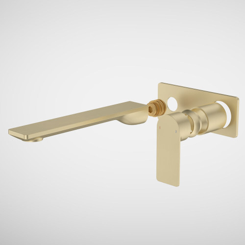 Urbane II 220mm Wall Basin Bath/Bath Trim Kit Rectangular Cover Plate Brushed Brass 99646BB6A
