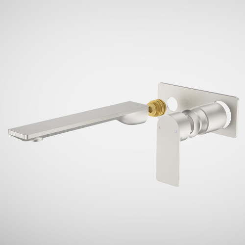 Urbane II 220mm Wall Basin Bath/Bath Trim Kit Rectangular Cover Plate Brushed Nickel 99646BN6A