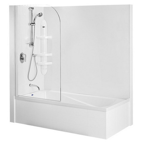 Duo II Premium Bath Screen Flat Wall 800mm For 1670mm Bath 45916A-0