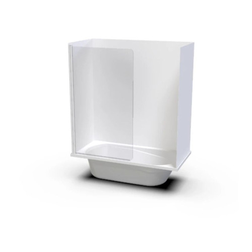 Pacific Shower Over Bath 1655 x 740 x 405mm 3-Sided Flat Wall Swing Panel 0B08003F