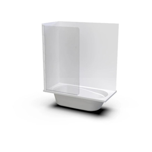 Pacific Shower Over Bath 1525 x 740 x 405mm 2-Sided Flat Wall Swing Panel 0B10002F