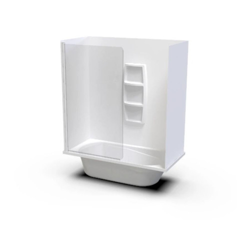 Pacific Shower Over Bath 1655 x 740 x 405mm 3-Sided Moulded Wall Swing Door 0B08003M