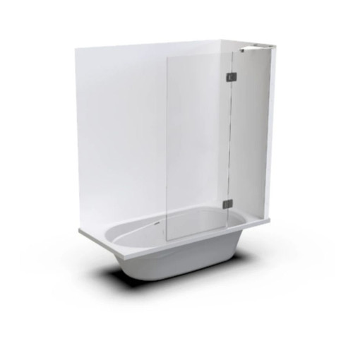 Pacific Shower Over Bath 1525 x 740 x 405mm 2-Sided Flat Wall Hinge Door 0B61002F