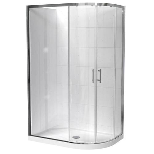 Cezanne Rounded Shower For Tile 800 x 1200mm 2-Sided Sliding Door Centre Waste Bright 1CZ2B82RTLRX