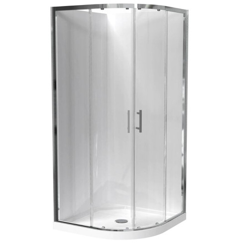 Cezanne Rounded Shower 900 x 900mm 2-Sided Flat Wall Sliding Door Centre Waste Bright 1CZ2B99RFLRX