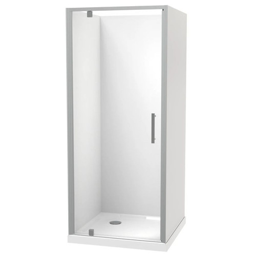Millennium Shower 1000mm Square 3-Sided Flat Wall Corner Waste Satin 1ML2S111FL1X