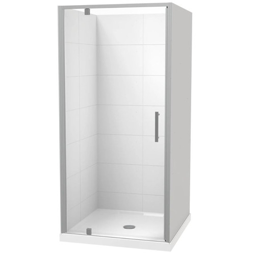 Millennium 900mm Square Shower For Tiled Walls 3-Sided Centre Waste Satin 1ML2S111TL1X