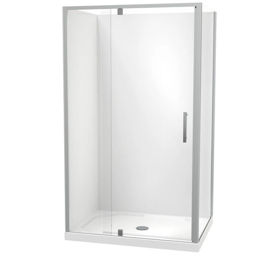 Millennium Rectangle Shower Enclosure 1200 x 900mm 2-Sided Flat Wall Centre Waste Satin 1ML2S29SFL2X