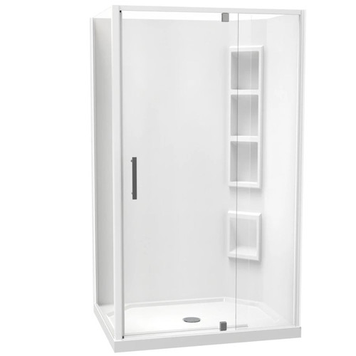 Millennium Rectangle Shower 1200 x 900mm 2-Sided Moulded Wall Centre Waste White 1ML2W29SMC2X