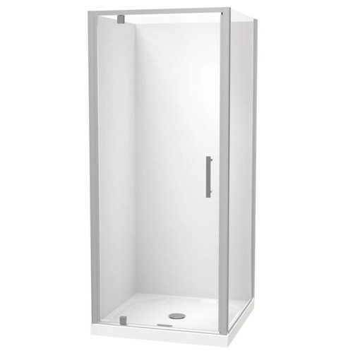 Millennium Shower 900mm Square 2-Sided Flat Wall Centre Waste Satin 1ML2S99SFL9X