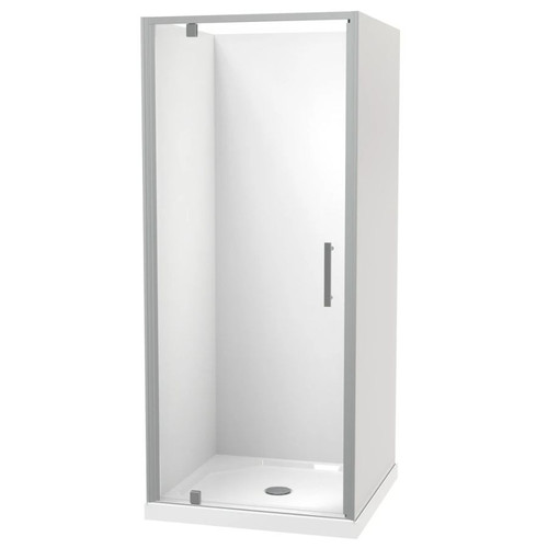 Millennium Shower 900mm Square 3-Sided Flat Wall Centre Waste Satin 1ML2S999FL9X
