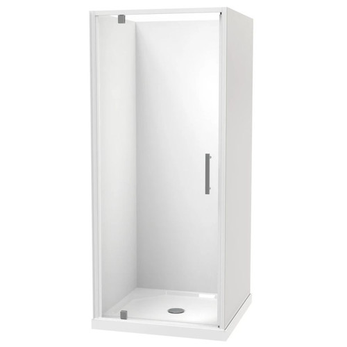 Millennium Shower 900mm Square 3-Sided Flat Wall Centre Waste White 1ML2W999FL9X