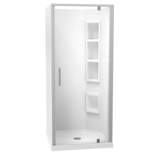 Millennium Shower 900mm Square 3-Sided Moulded Right Wall Centre Waste Satin 1ML2S999MR9X