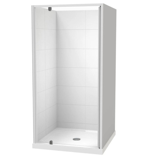 Sierra 1000mm Square Shower For Tiled Walls 3-Sided Centre Waste White 1SI2W111TL1X