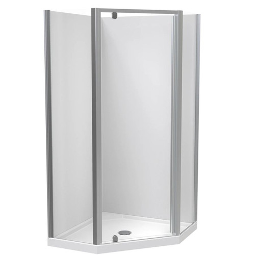 Sierra 1000mm Angle Corner Shower 2-Sided Flat Wall Satin 1SI2S11CFL1X