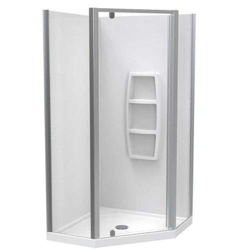 Sierra 1000mm Angle Corner Shower 2-Sided Moulded Wall Satin 1SI2S11CMS1X