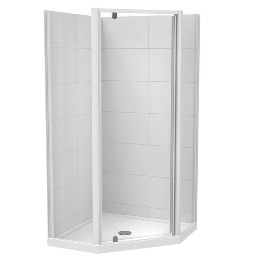 Sierra 1000mm Angled Shower for Tiled Walls 2-Sided White 1SI2W11CTL1X