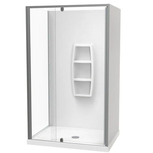Sierra 1200 x 900mm Rectangle Shower 2-Sided Moulded Wall 1200mm Pivot Door Satin 1SI2S29SMY2X