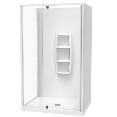 Sierra 1200 x 900mm Rectangle Shower 2-Sided Moulded Wall 1200mm Pivot Door White 1SI2W29SMY2X