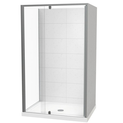 Sierra 1200 x 900mm Rectangle Shower For Tiled Walls 2-Sided 1200mm Pivot Door Satin 1SI2S29STL2X