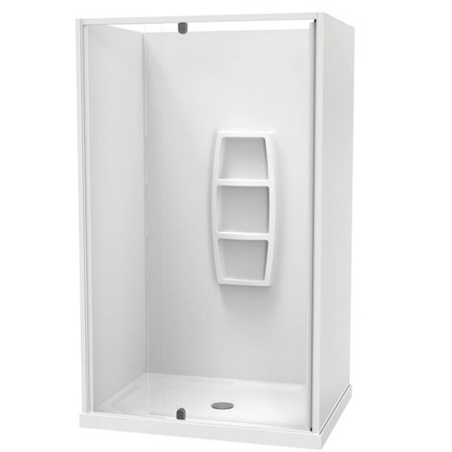 Sierra 1200 x 900mm Rectangle Shower 3-Sided Moulded Wall 1200mm Pivot Door White 1SI2W929MB2X