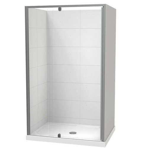 Sierra 1200 x 900mm Rectangle Shower For Tiled Walls 3-Sided 1200mm Pivot Door Satin 1SI2S929TL2X