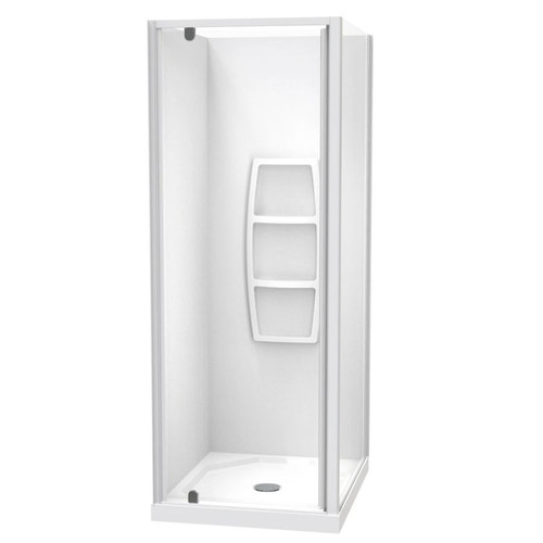 Sierra 900 x 760mm Rectangle Shower 2-Sided Moulded Wall 760mm Pivot Door White 1SI2W97SMZ7X