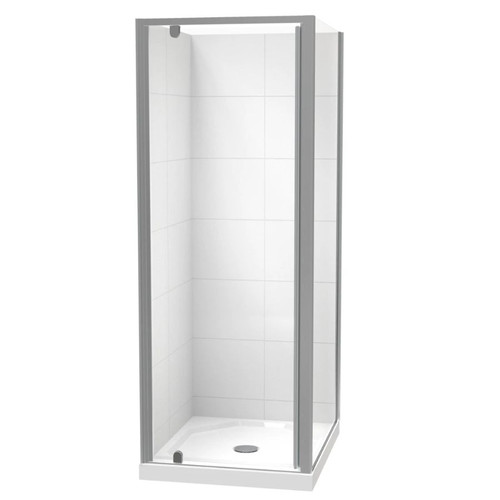 Sierra 900 x 760mm Rectangle Shower For Tiled Walls 2-Sided 760mm Pivot Door Satin 1SI2S97STL7X
