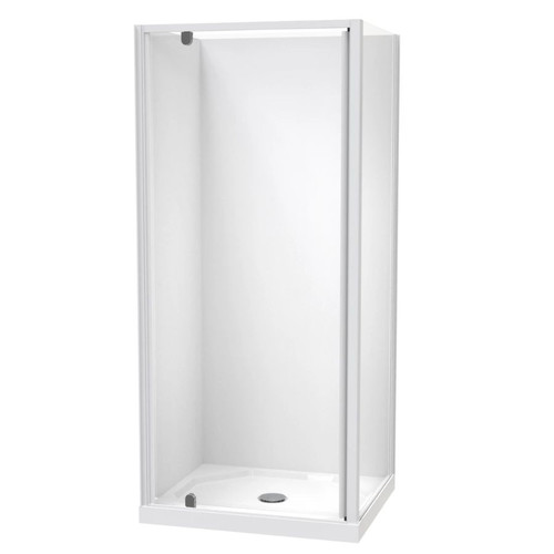 Sierra 900 x 760mm Rectangle Shower 2-Sided Flat Wall 900mm Pivot Door White 1SI2W97SFL9X