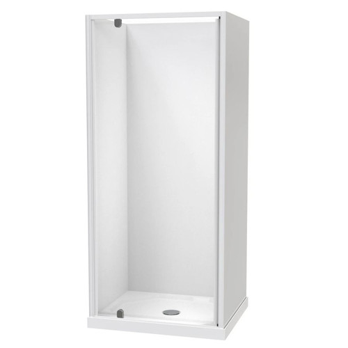 Sierra 900 x 760mm Rectangle Shower 3-Sided Flat Wall 900mm Pivot Door White 1SI2W797FL9X