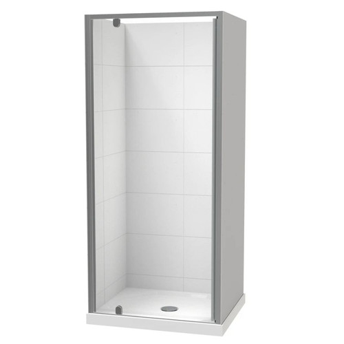 Sierra 900 x 760mm Rectangle Shower For Tiled Walls 3-Sided 900mm Pivot Door Satin 1SI2S797TL9X