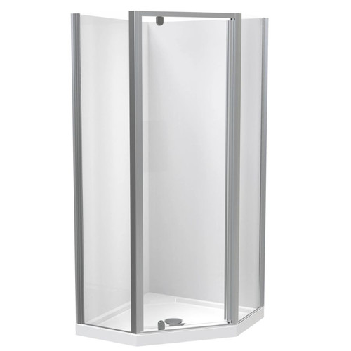 Sierra 900mm Angle Corner Shower 2-Sided Flat Wall Satin 1SI2S99CFL9X