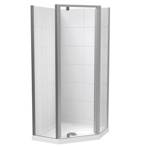 Sierra 900mm Angled Shower for Tiled Walls 2-Sided Satin 1SI2S99CTL9X