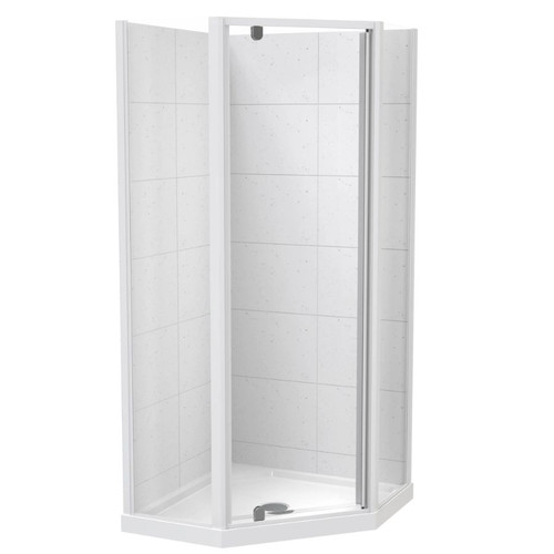 Sierra 900mm Angled Shower for Tiled Walls 2-Sided White 1SI2W99CTL9X