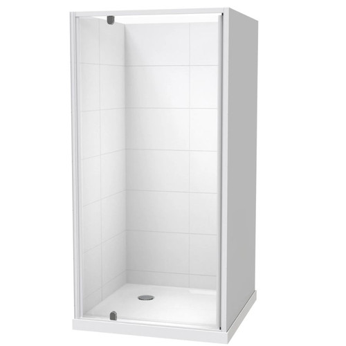 Sierra 1000mm Square Shower For Tiled Walls 3-Sided Corner Waste White 1SI2W111TL1C