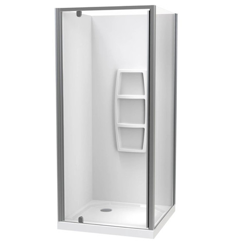 Sierra 1000mm Square Shower 2-Sided Moulded Wall Pivot Door Corner Waste Statin 1SI2S11SMS1C