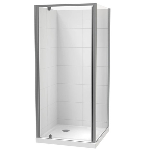 Sierra 900mm Square Shower For Tiled Walls 2-Sided Corner Waste Satin 1SI2S99STL9C