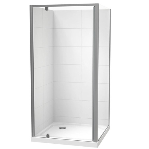 Sierra 1000mm Square Shower For Tiled Walls 2-Sided Corner Waste Satin 1SI2S11STL1C