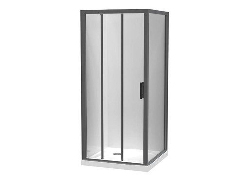 Cezanne Square Shower 900mm 2-Sided Flat Wall Sliding Door Corner Waste Bright 1CZ2B99SFL9C