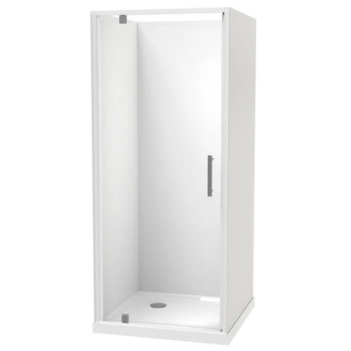 Millennium Shower 900mm Square 3-Sided Flat Wall Corner Waste White 1ML2W999FL9C