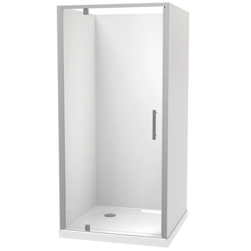 Millennium Shower 900mm Square 3-Sided Flat Wall Corner Waste Satin 1ML2S999FL9C