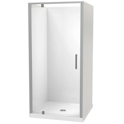 Millennium Shower 1000mm Square 3-Sided Flat Wall Centre Waste Satin 1ML2S111FL1C