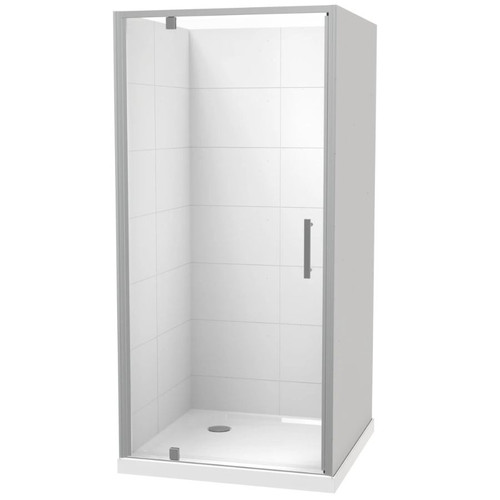 Millennium 1000mm Square Shower For Tiled Walls 3-Sided Corner Waste Satin 1ML2S111TL1C