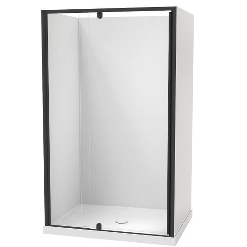 Sierra 1200 x 900mm Rectangle Shower 3-Sided Flat Wall 1200mm Pivot Door Black 1SI2K929FL2X