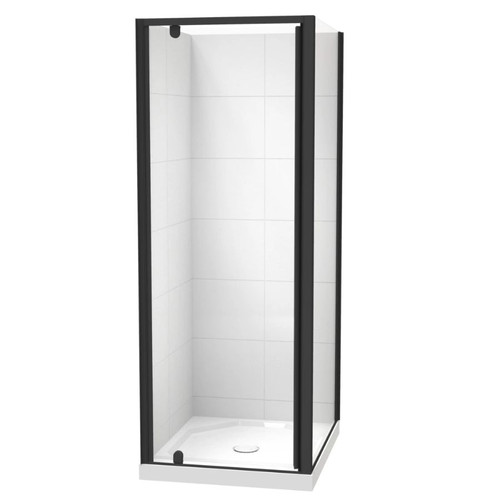 Sierra 900 x 760mm Rectangle Shower For Tiled Walls 2-Sided 760mm Pivot Door Black 1SI2K97STL7X