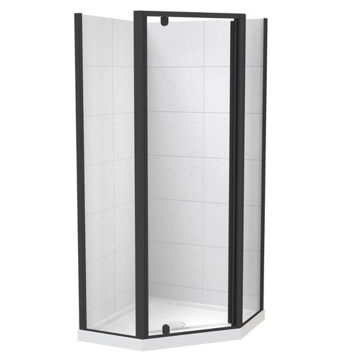 Sierra 900mm Angled Shower for Tiled Walls 2-Sided Black 1SI2K99CTL9X