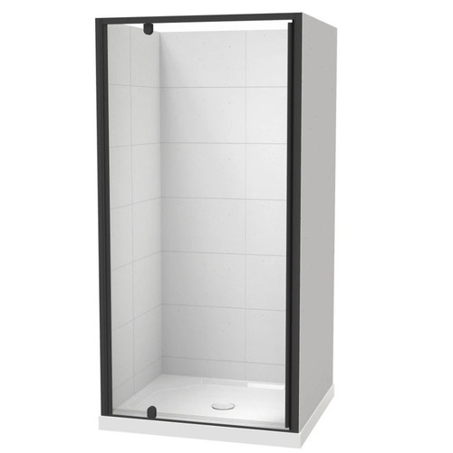 Sierra 1000 x 900mm Rectangle Shower For Tiled Walls 3-Sided 900mm Pivot Door Black 1SI2K191TL9X