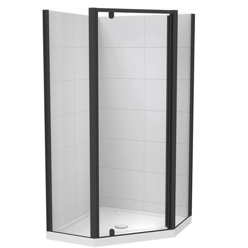 Sierra 1000mm Angled Shower for Tiled Walls 2-Sided Black 1SI2K11CTL1X