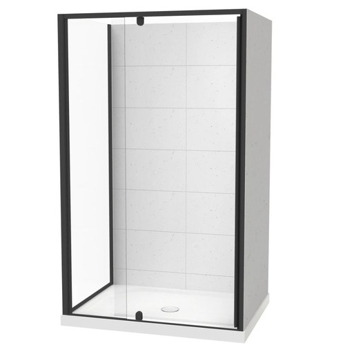 Sierra 1200 x 900mm Rectangle Shower For Tiled Walls 2-Sided 1200mm Pivot Door Black 1SI2K29STL2X